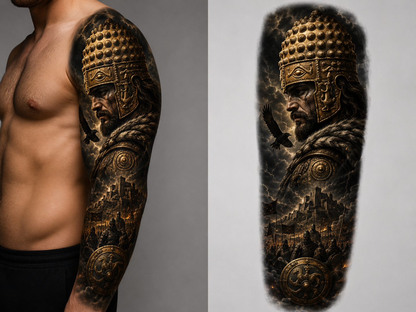 WAR PRIEST OF THE SUN from the Dacian Warrior Sleeves — EUR 30 tattoo collection